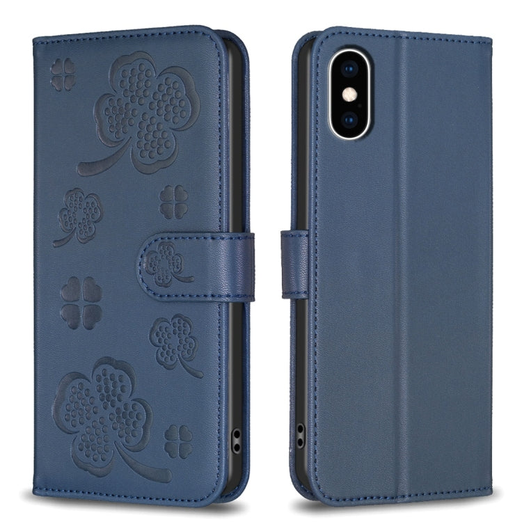 Four-leaf Embossed Leather Phone Case