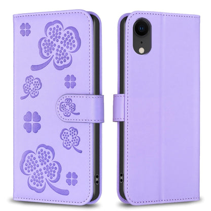 Four-leaf Embossed Leather Phone Case