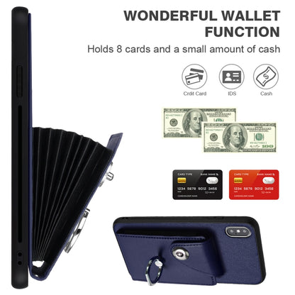 Organ Card Bag Ring Holder PU Phone Case with Lanyard