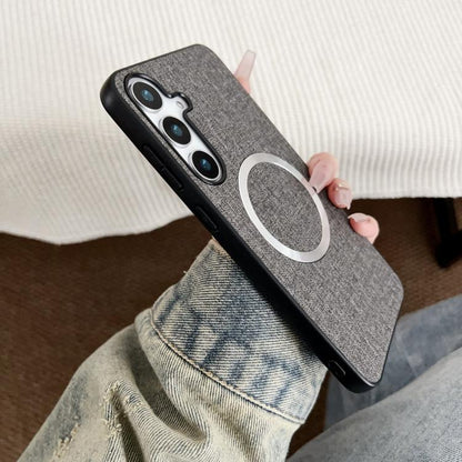 Magsafe Magnetic Ring Cloth Texture Phone Case