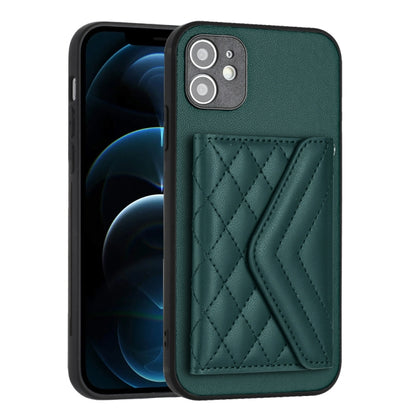 Rhombic Texture Card Bag RFID Phone Case with Long Lanyard