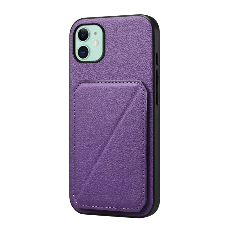 D04 Calf Texture Dual Card Slot Holder Phone Case