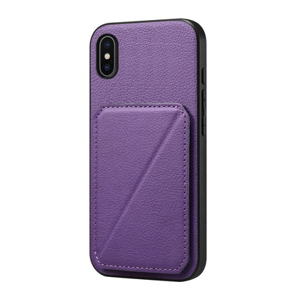 D04 Calf Texture Dual Card Slot Holder Phone Case
