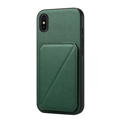 D04 Calf Texture Dual Card Slot Holder Phone Case