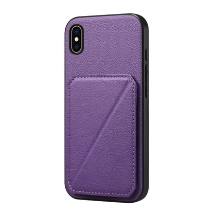 D04 Calf Texture Dual Card Slot Holder Phone Case