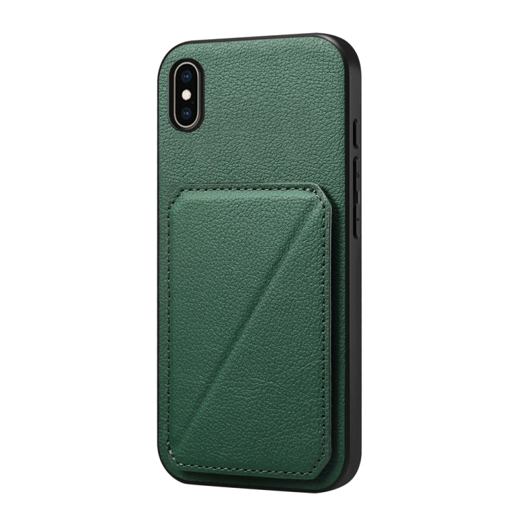 D04 Calf Texture Dual Card Slot Holder Phone Case