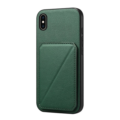 D04 Calf Texture Dual Card Slot Holder Phone Case