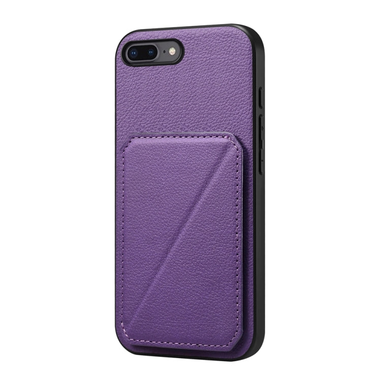D04 Calf Texture Dual Card Slot Holder Phone Case