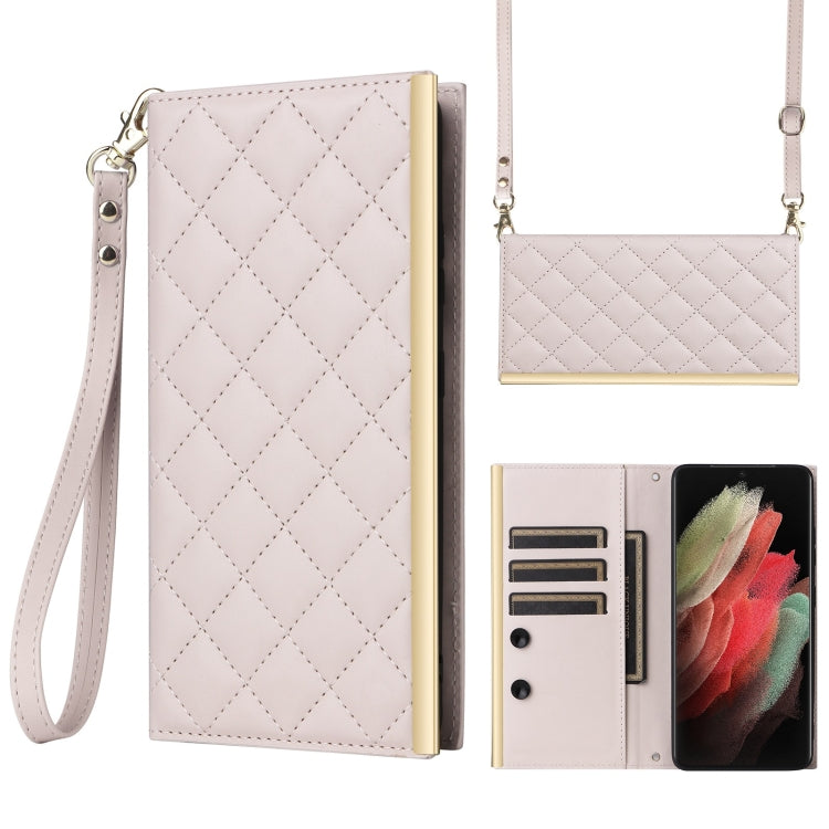Crossbody Rhombic Sucker Leather Phone Case
