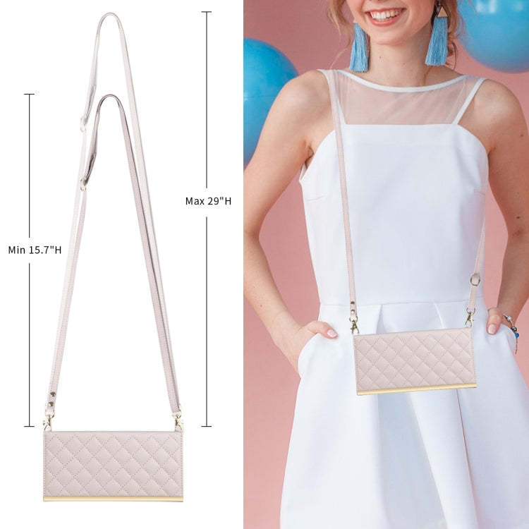 Crossbody Rhombic Sucker Leather Phone Case