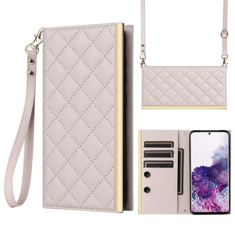 Crossbody Rhombic Sucker Leather Phone Case