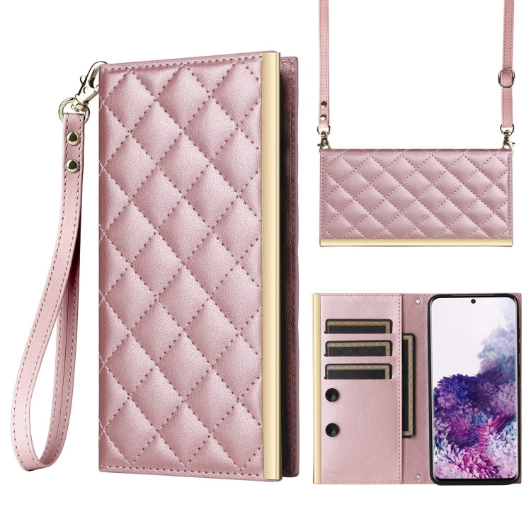 Crossbody Rhombic Sucker Leather Phone Case