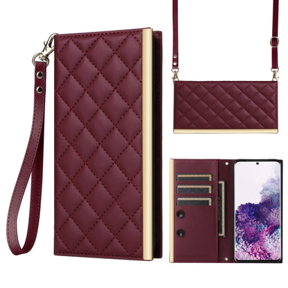 Crossbody Rhombic Sucker Leather Phone Case