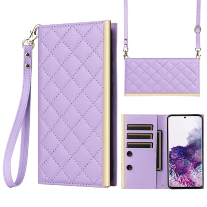 Crossbody Rhombic Sucker Leather Phone Case