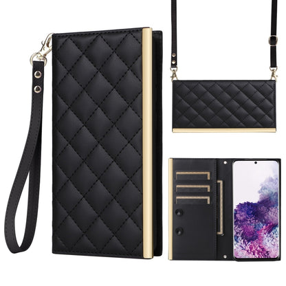 Crossbody Rhombic Sucker Leather Phone Case