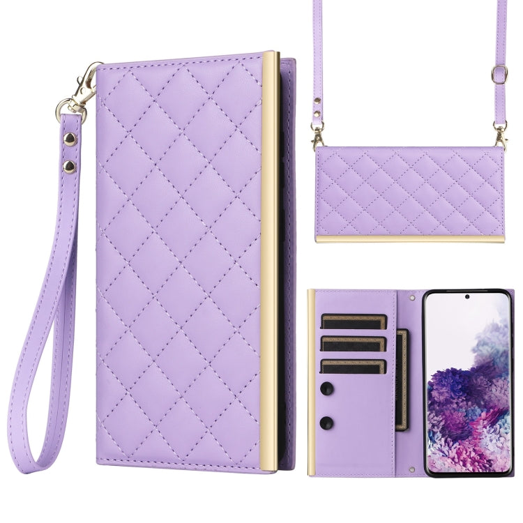 Crossbody Rhombic Sucker Leather Phone Case