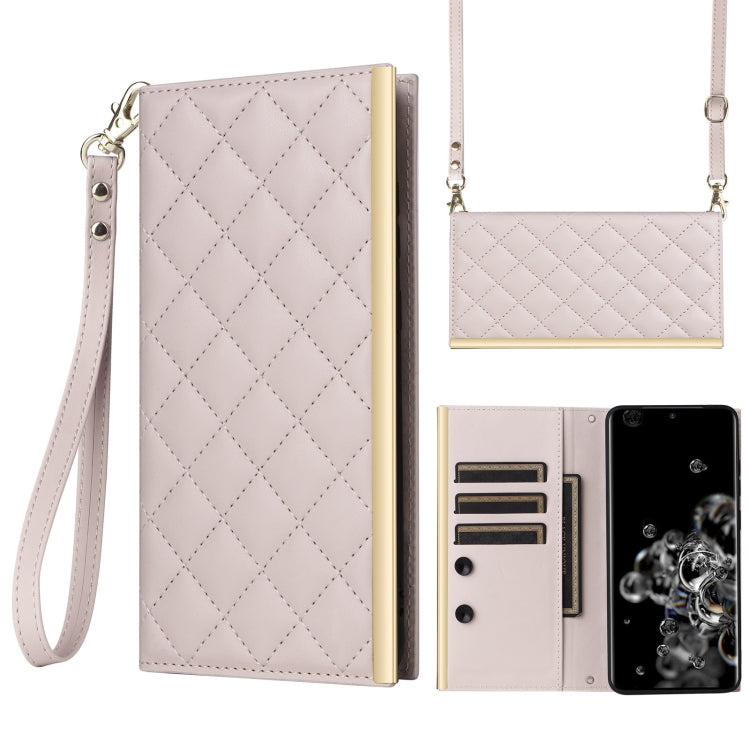 Crossbody Rhombic Sucker Leather Phone Case