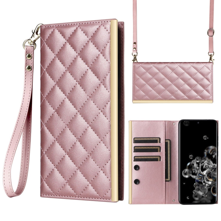 Crossbody Rhombic Sucker Leather Phone Case