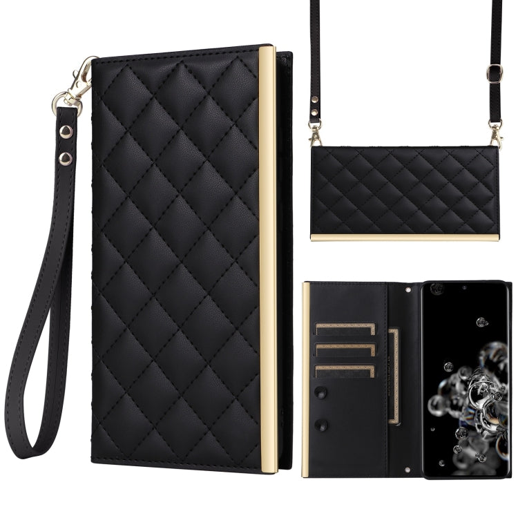 Crossbody Rhombic Sucker Leather Phone Case