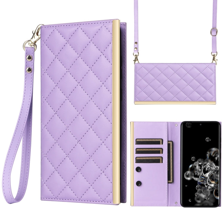 Crossbody Rhombic Sucker Leather Phone Case