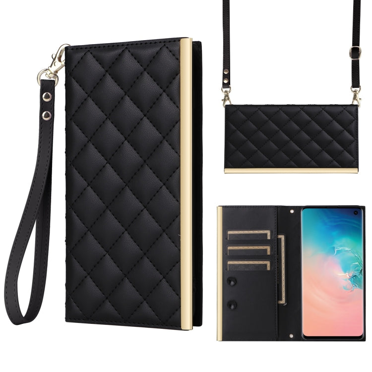 Crossbody Rhombic Sucker Leather Phone Case