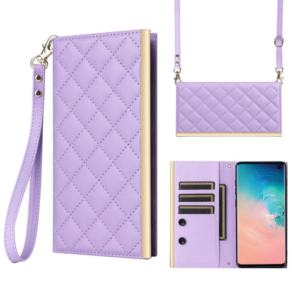 Crossbody Rhombic Sucker Leather Phone Case