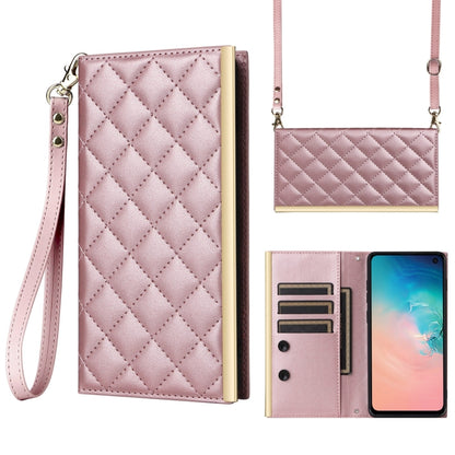 Crossbody Rhombic Sucker Leather Phone Case