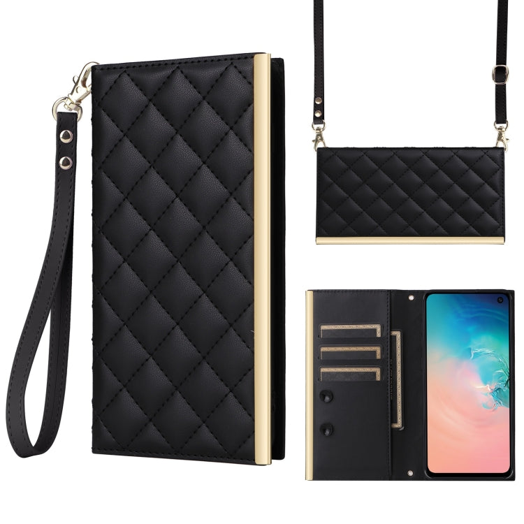 Crossbody Rhombic Sucker Leather Phone Case
