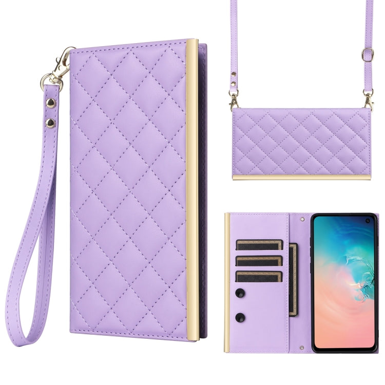 Crossbody Rhombic Sucker Leather Phone Case