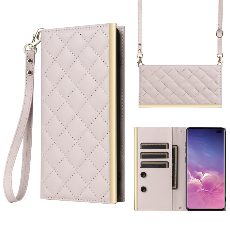 Crossbody Rhombic Sucker Leather Phone Case