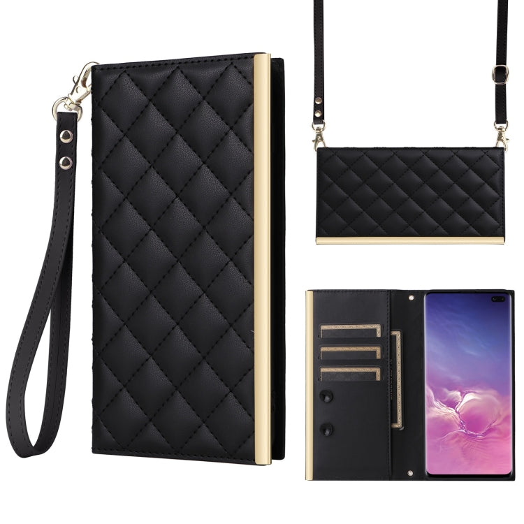 Crossbody Rhombic Sucker Leather Phone Case