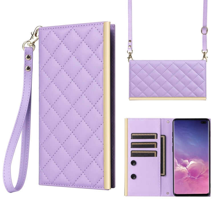 Crossbody Rhombic Sucker Leather Phone Case