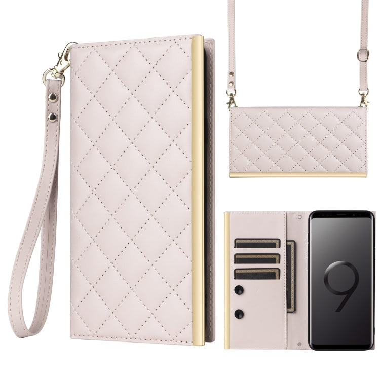 Crossbody Rhombic Sucker Leather Phone Case