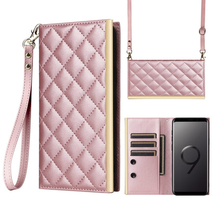 Crossbody Rhombic Sucker Leather Phone Case