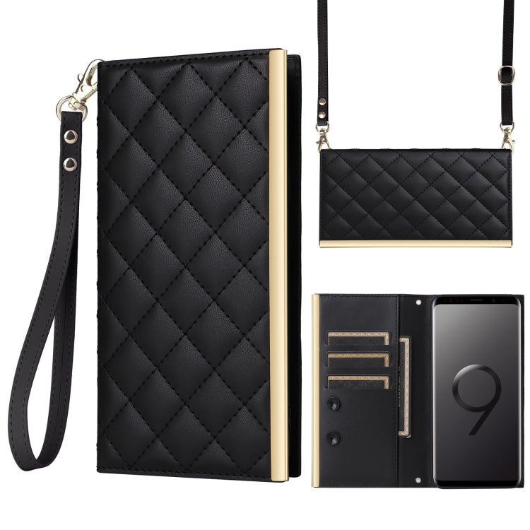 Crossbody Rhombic Sucker Leather Phone Case
