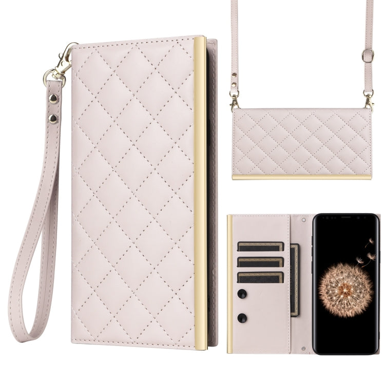 Crossbody Rhombic Sucker Leather Phone Case