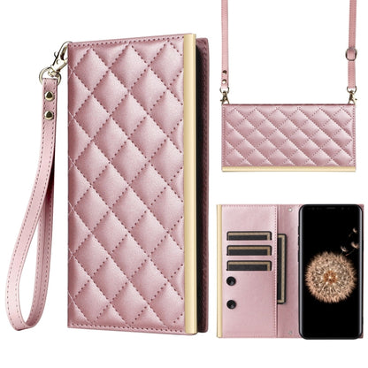 Crossbody Rhombic Sucker Leather Phone Case