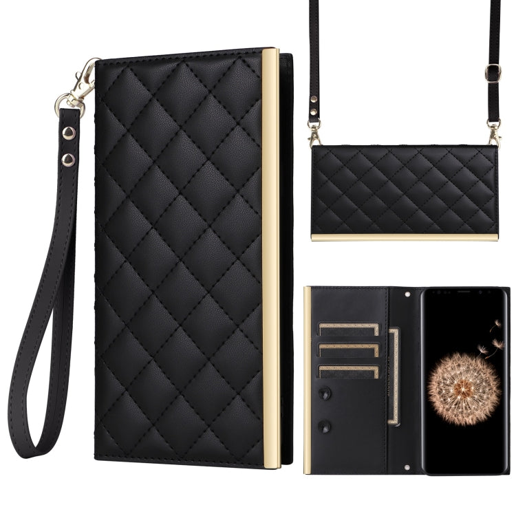 Crossbody Rhombic Sucker Leather Phone Case