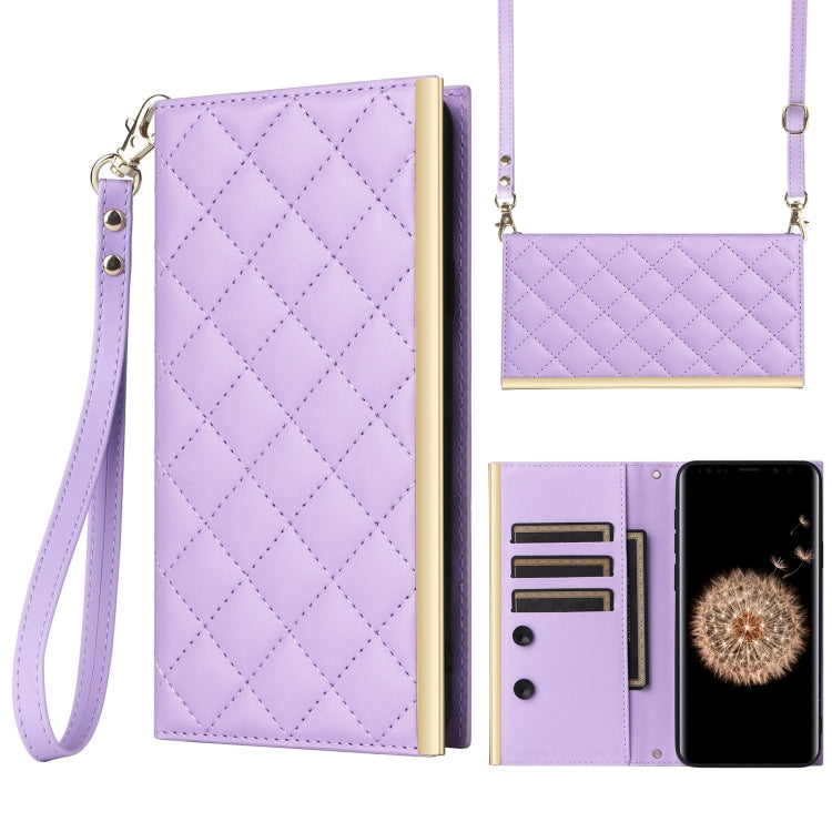 Crossbody Rhombic Sucker Leather Phone Case