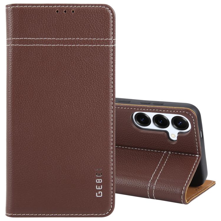 GEBEI Top-grain Horizontal Flip Leather Phone Case