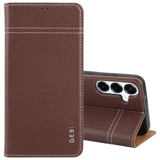 GEBEI Top-grain Horizontal Flip Leather Phone Case
