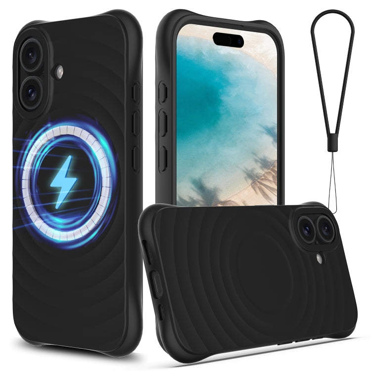 Wave Texture MagSafe Magnetic Liquid Silicone Phone Case