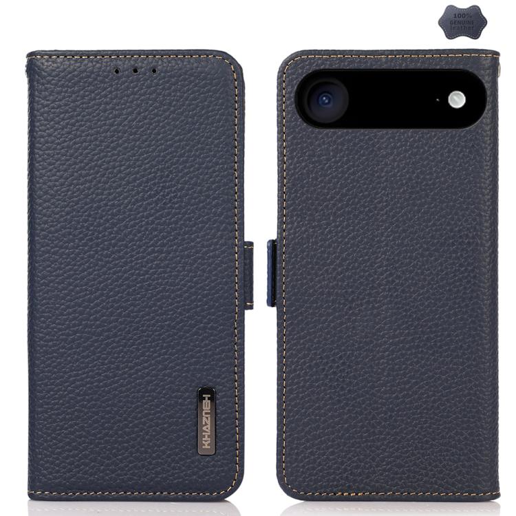 KHAZNEH Side-Magnetic Litchi Genuine Leather RFID Case
