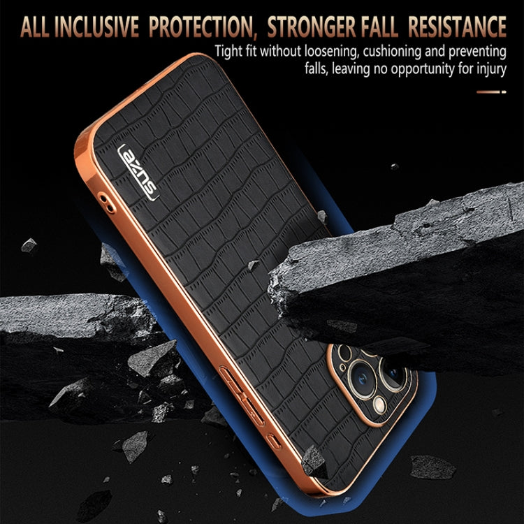 AZNS Electroplated Frame Crocodile Texture Full Coverage Phone Case