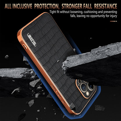 AZNS Electroplated Frame Crocodile Texture Full Coverage Phone Case