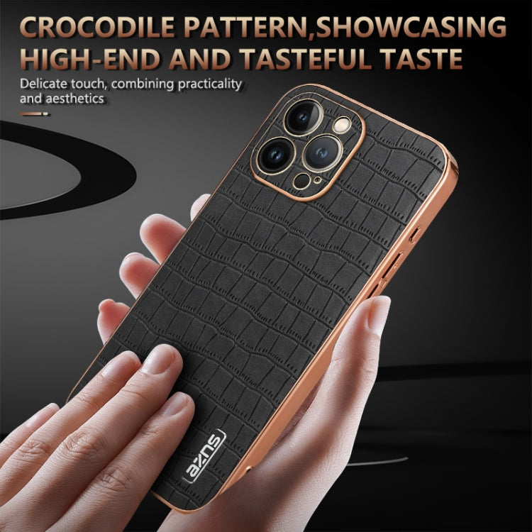 AZNS Electroplated Frame Crocodile Texture Full Coverage Phone Case