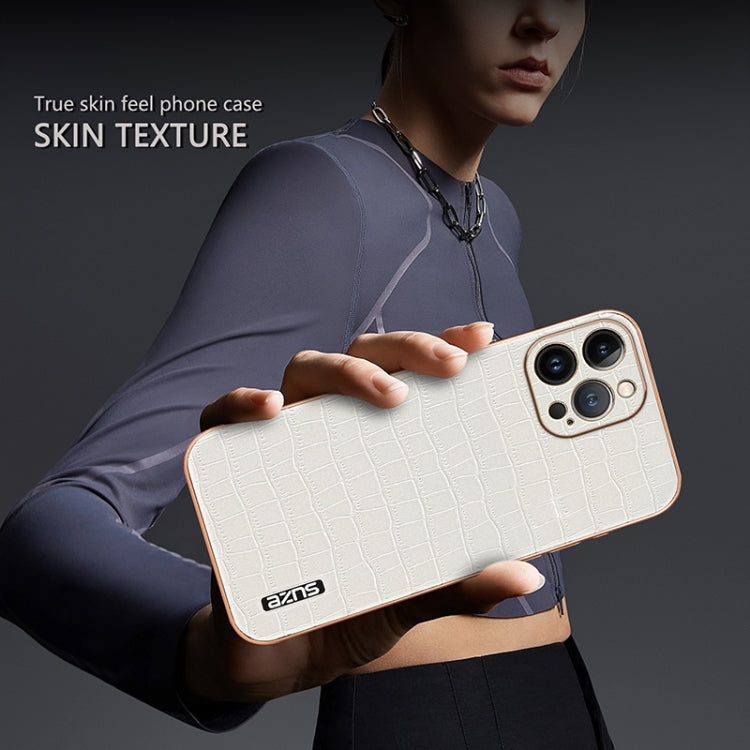 AZNS Electroplated Frame Crocodile Texture Full Coverage Phone Case