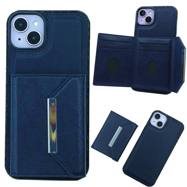 Solid Color Metal Buckle Card Slots Bag Phone Case