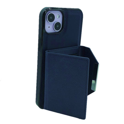 Solid Color Metal Buckle Card Slots Bag Phone Case