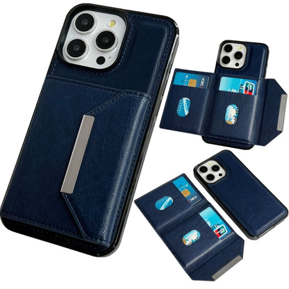 Solid Color Metal Buckle Card Slots Bag Phone Case